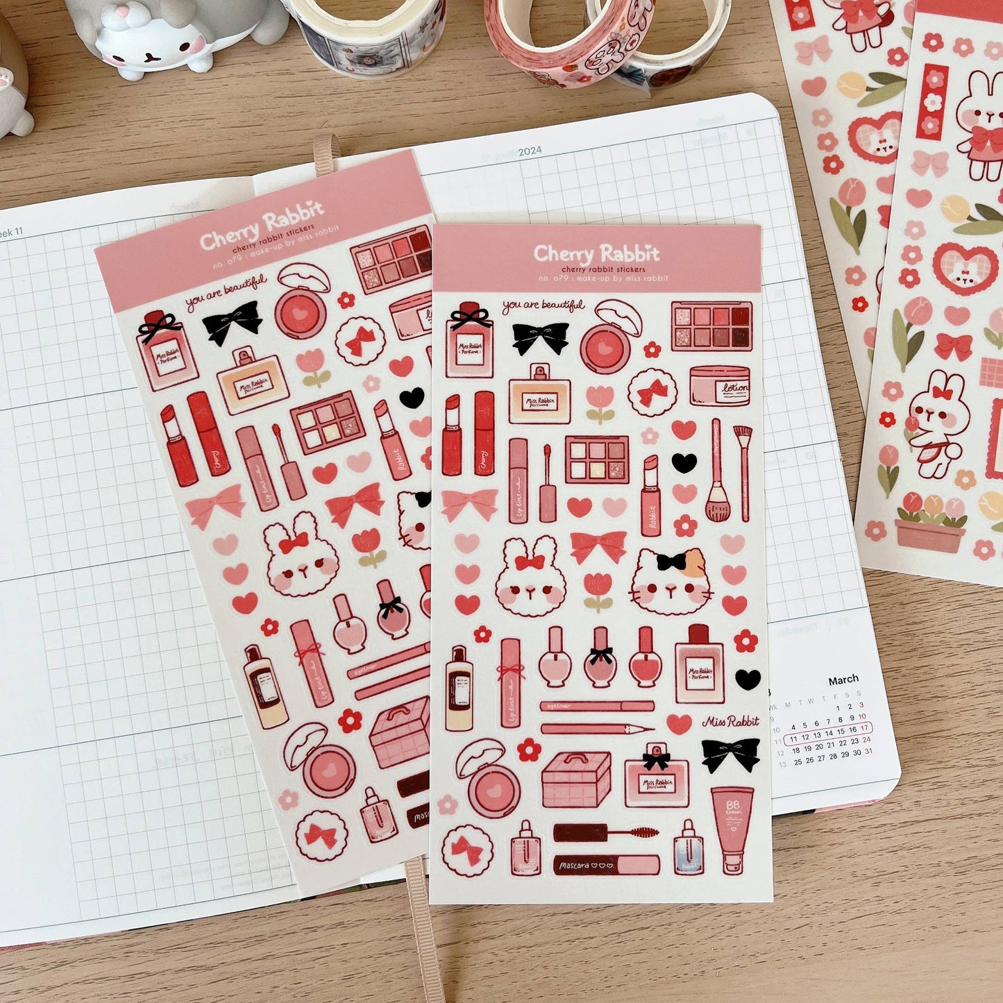 Miss Rabbit Makeup Sticker Sheet