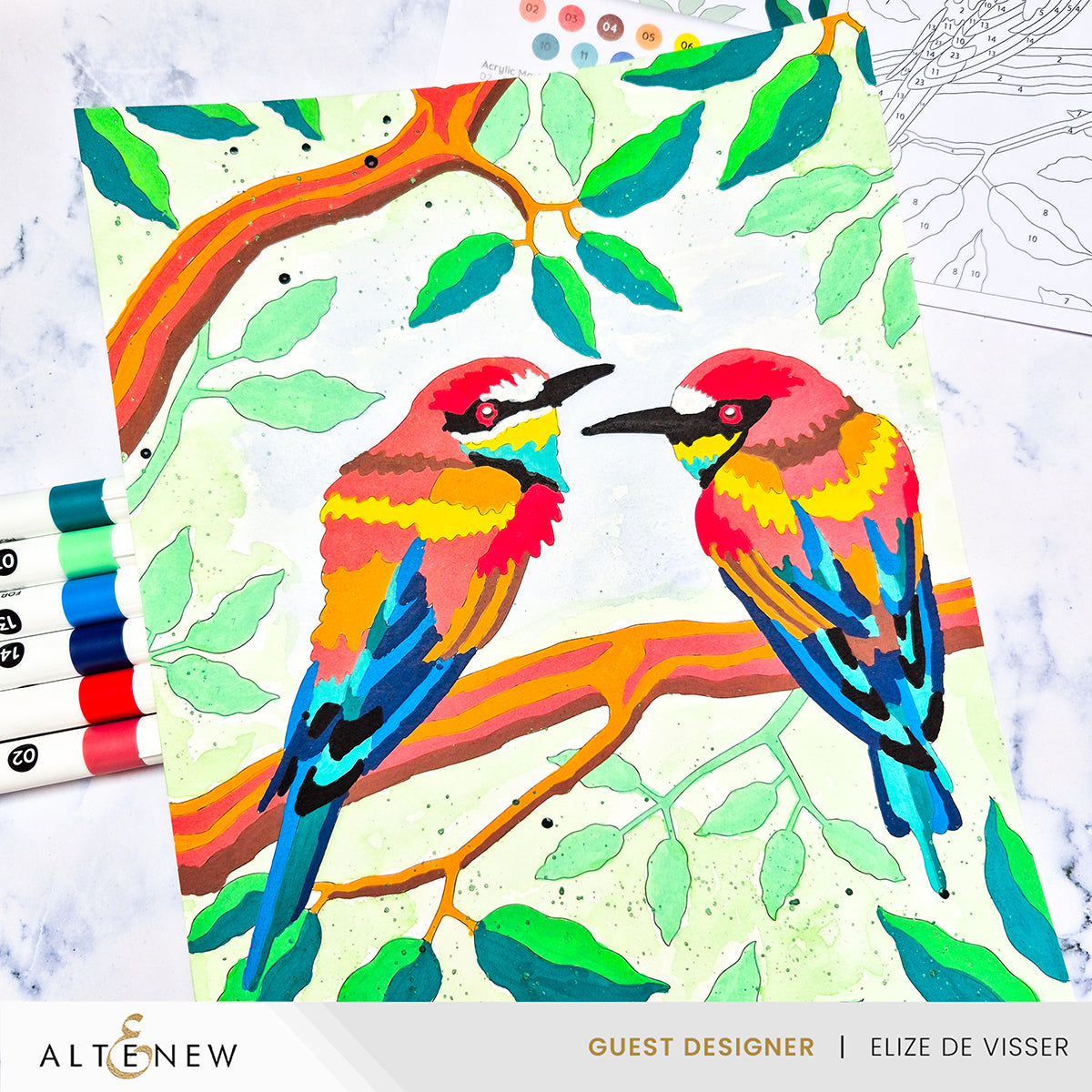 Altenew | Paint-by-Number: Instant Artist - Feathered Foliage (4 Sheets)