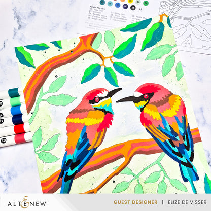 Altenew | Paint-by-Number: Instant Artist - Feathered Foliage (4 Sheets)