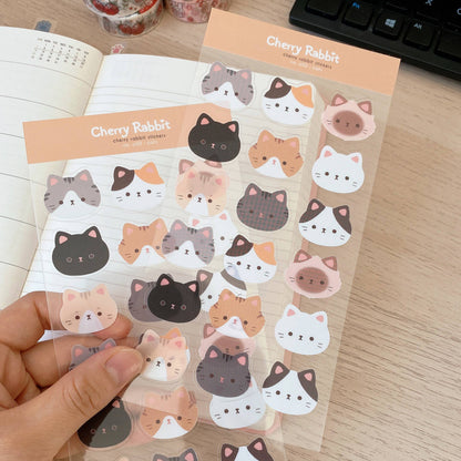 Cat Heads Sticker Sheet