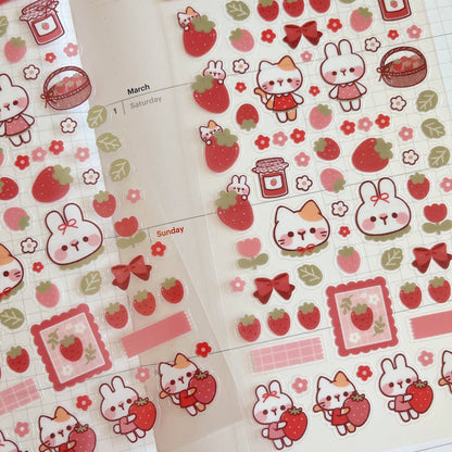 Sweet Strawberry Sticker Sheet