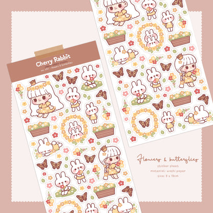 Flowers & Butterflies Sticker Sheet