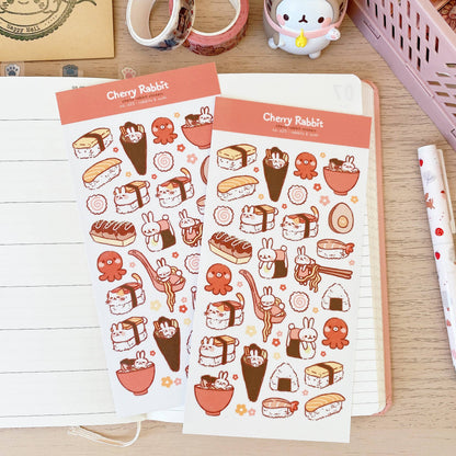 Sushi & Rabbits Sticker Sheet