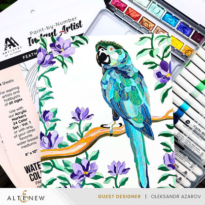 Altenew | Paint-by-Number: Instant Artist - Feathered Foliage (4 Sheets)