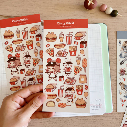 Burger Cafe Sticker Sheet