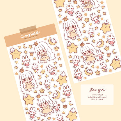 Star Girl Sticker Sheet