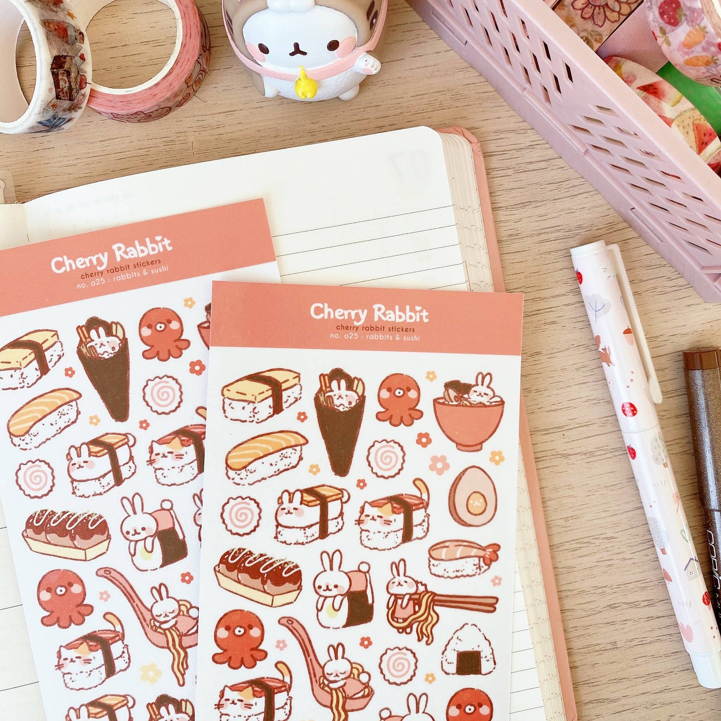 Sushi & Rabbits Sticker Sheet