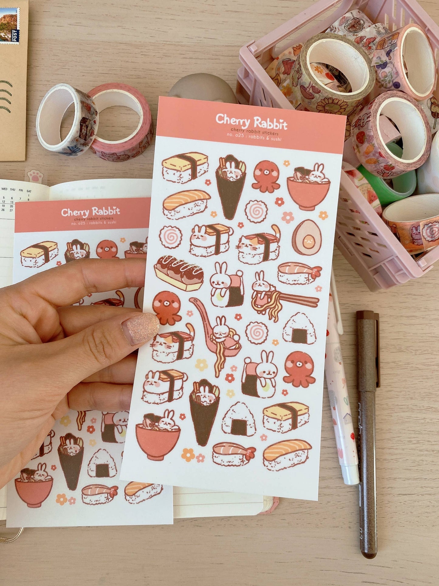 Sushi & Rabbits Sticker Sheet