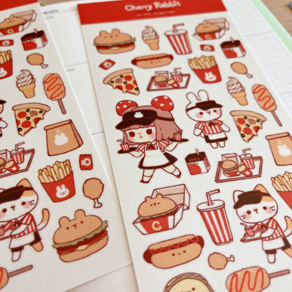 Burger Cafe Sticker Sheet